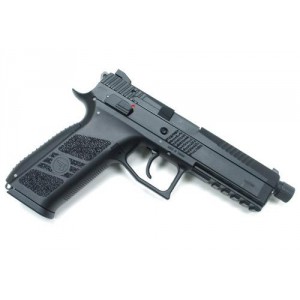 Страйкбольный пистолет KJW CZ P-09 Black GBB, черный, металл, удлиненный ствол, резьба P-09.CO2 TBC